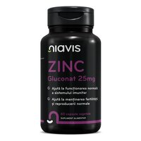 Zinc Gluconat, 25 mg, 60 capsule, Niavis