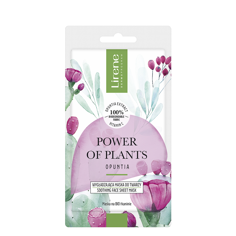 Masca faciala tip servetel, cu efect calmant si extract de opuntia Opuntia Power of plants, 1 bucata, Lirene