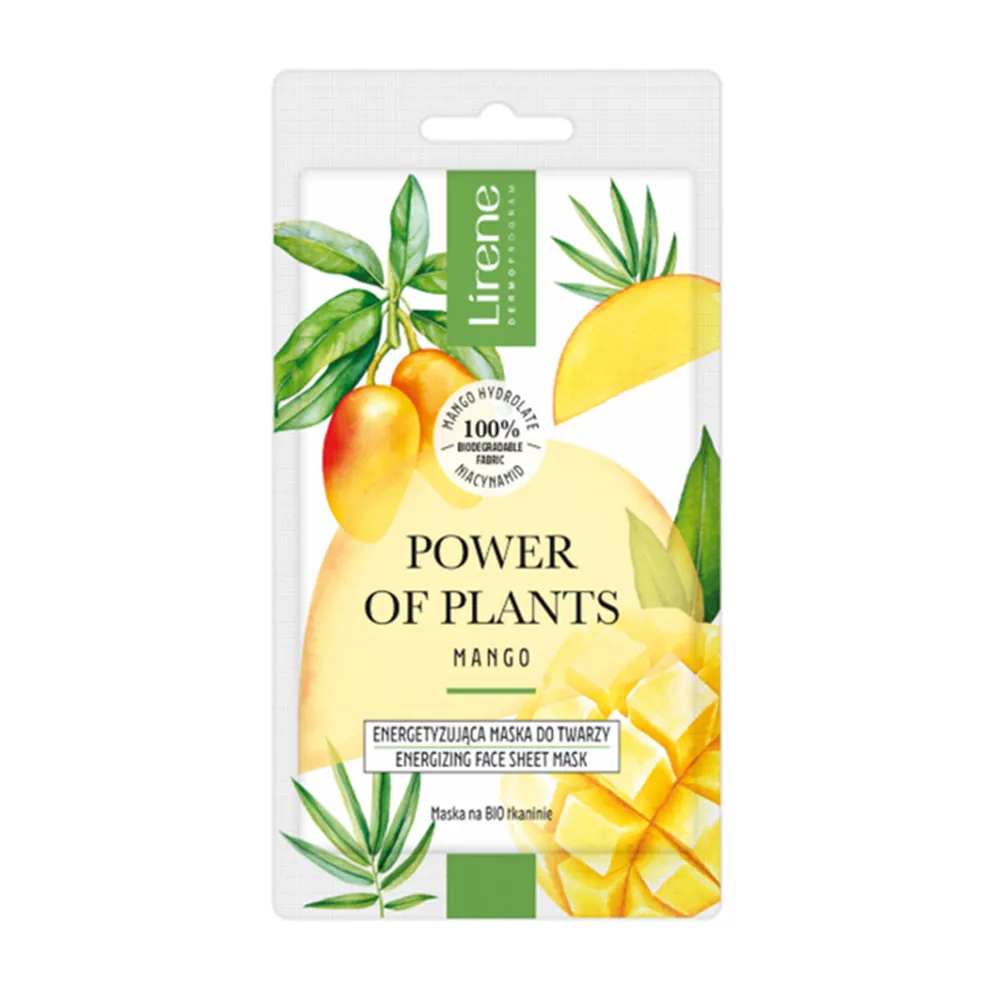 Masca faciala tip servetel, cu extract de mango si efect energizant Mango Power of plants, 1 bucata, Lirene