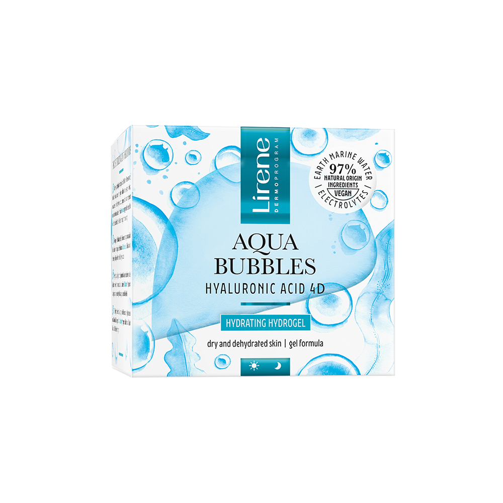 Hidro-gel facial cu acid hialuronic Aqua Bubbles, 50 ml, Lirene
