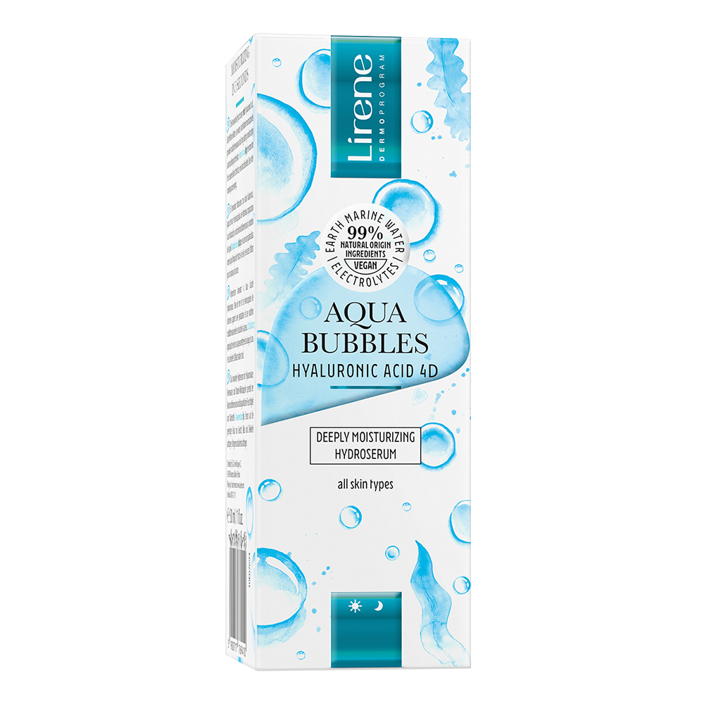 Hidro-ser cu acid hialuronic pentru fata Aqua Bubbles, 30 ml, Lirene