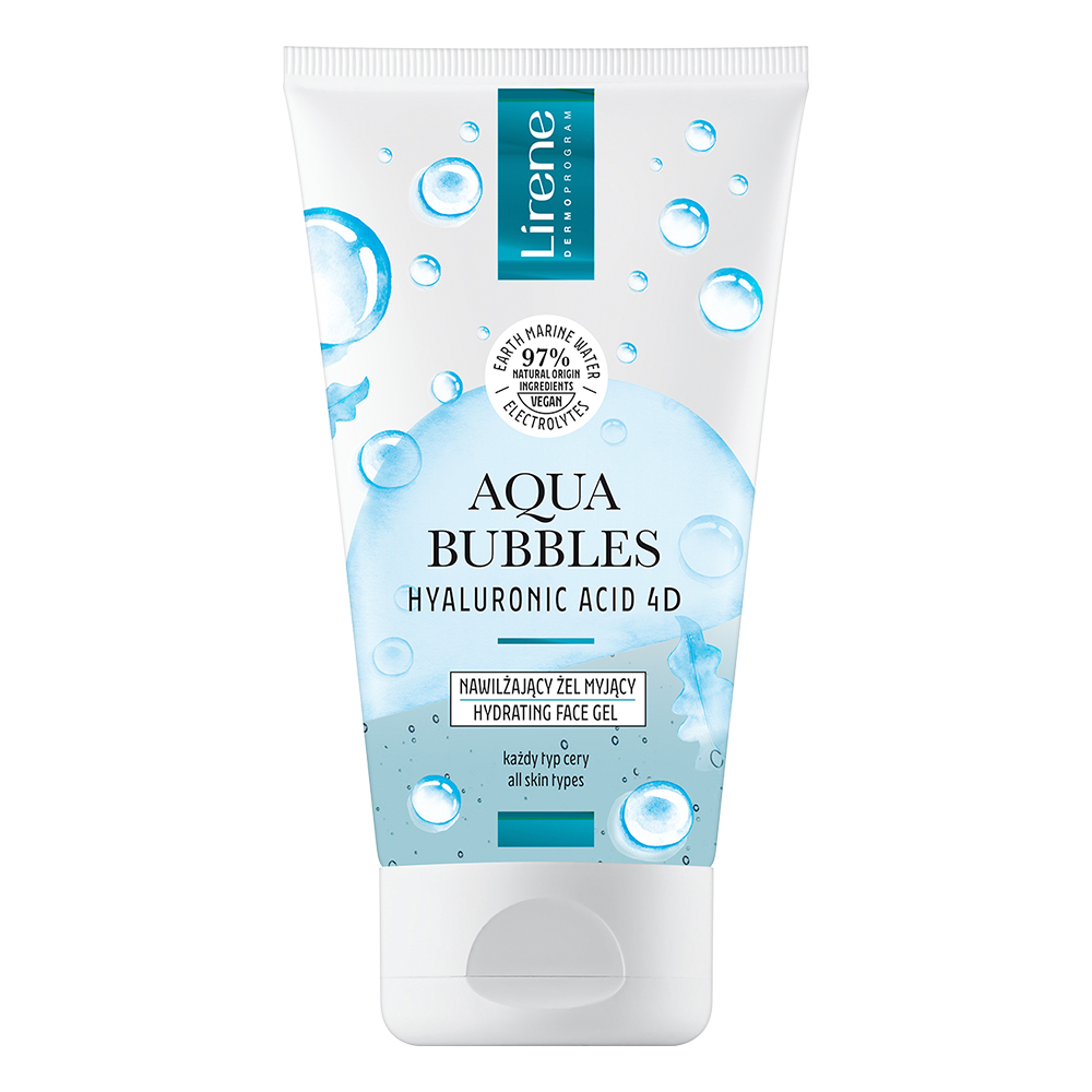 Gel pentru curatare faciala cu acid hialuronic Aqua Bubbles, 150 ml, Lirene