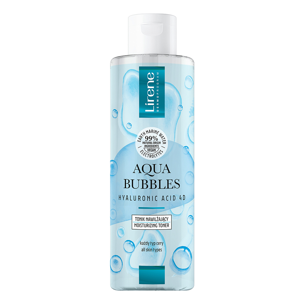 Toner facial revigorant cu acid hialuronic Aqua Bubbles, 200 ml, Lirene