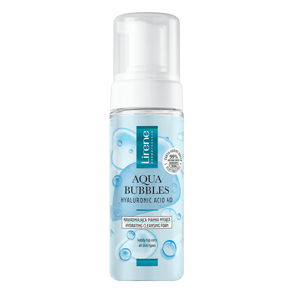 Spuma pentru curatare faciala cu acid hialuronic Aqua Bubbles, 150 ml, Lirene