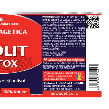 Zeolit Detox, 60 capsule, Herbagetica 688903
