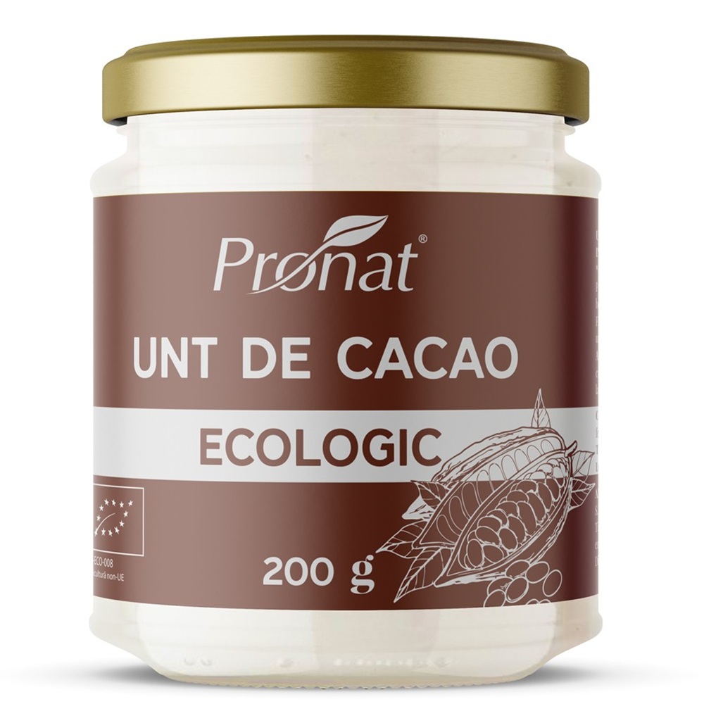 Unt de cacao bio, 200 g, Pronat