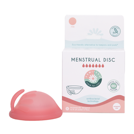 Disc menstrual reutilizabil culoarea roz, marime universala, 1 bucata, FemiEko 649943