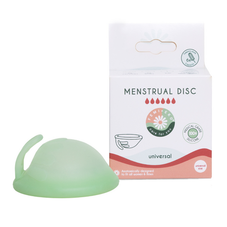 Disc menstrual reutilizabil culoarea verde, marime universala, 1 bucata, FemiEko
