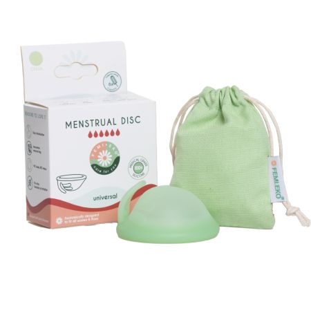 Disc menstrual reutilizabil culoarea verde, marime universala, 1 bucata, FemiEko 649989
