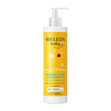 Sampon si lotiune de curatare pentru bebelusi si copii, 400 ml, Weleda