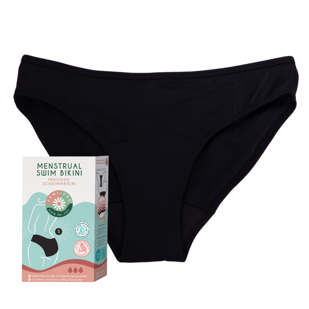 Slip menstrual reutilizabil culoarea negru, marimea S, 1 bucata, FemiEko