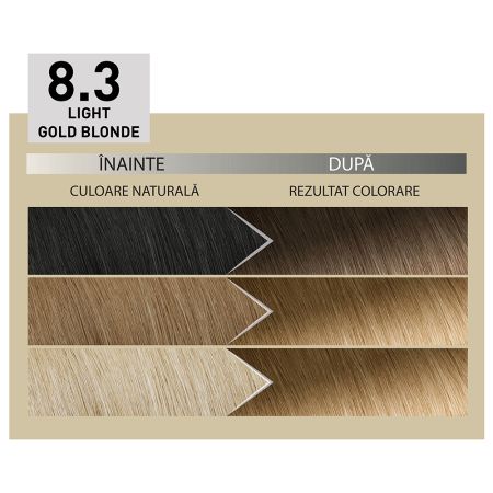 Vopsea de par permanenta 8.3 Light Golden Blonde Plex Rebuilder Il Salone, 43 ml+70 ml+15 ml+15 ml, Alfaparf 650047