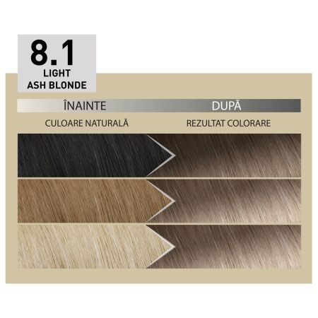 Vopsea de par permanenta 8.1 Light Ash Blonde Plex Rebuilder Il Salone, 43 ml+70 ml+15 ml+15 ml, Alfaparf 650081