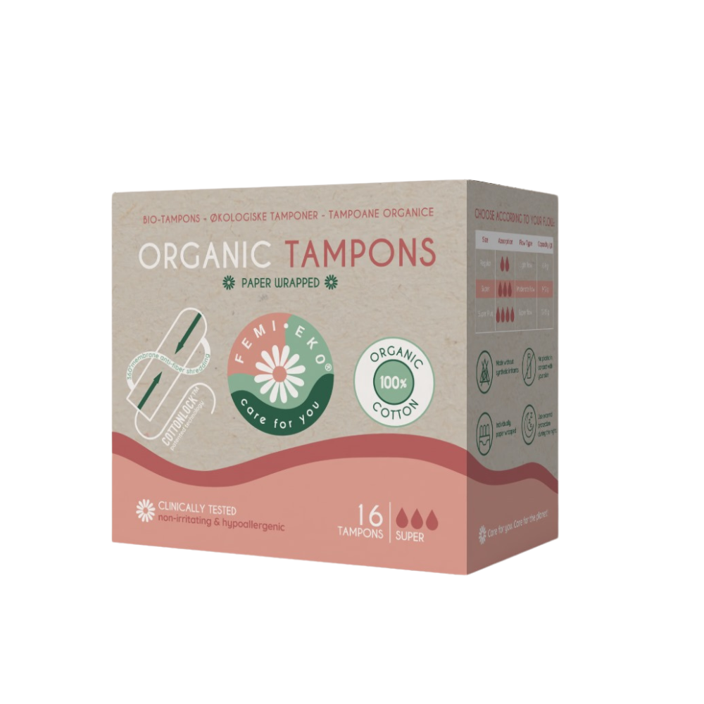 Tampoane organice, 16 bucati, FemiEko