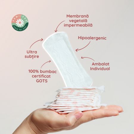 Absorbante zilnice organice, 24 bucati, FemiEko 695237