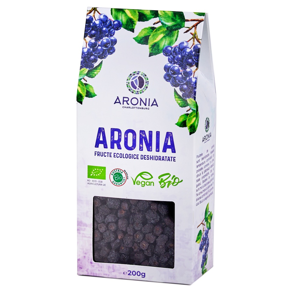 Aronia fructe uscate Ecologice, 200 g, Aronia Charlottenburg