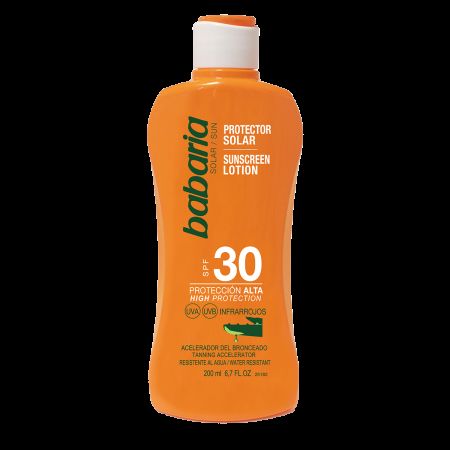 Lotiune pentru protectie solara cu SPF 30 si accelerator de bronzare, 200 ml, Babaria