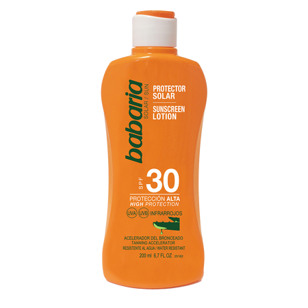 Lotiune pentru protectie solara cu SPF 30 si accelerator de bronzare, 200 ml, Babaria