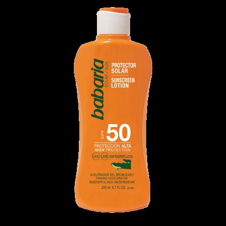 Lotiune protectie solara cu SPF50 si accelerator bronzare, 200 ml, Babaria