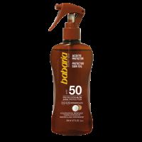 Ulei spray protectie solara cu SPF50 si accelerator bronzare cu aroma de cocos, 200 ml, Babaria