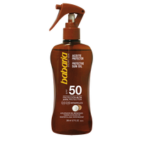 Ulei spray protectie solara cu SPF50 si accelerator bronzare cu aroma de cocos, 200 ml, Babaria