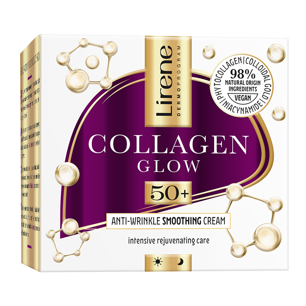 Crema anti-rid cu efect netezitor 50+ Collagen Glow, 50 ml, Lirene