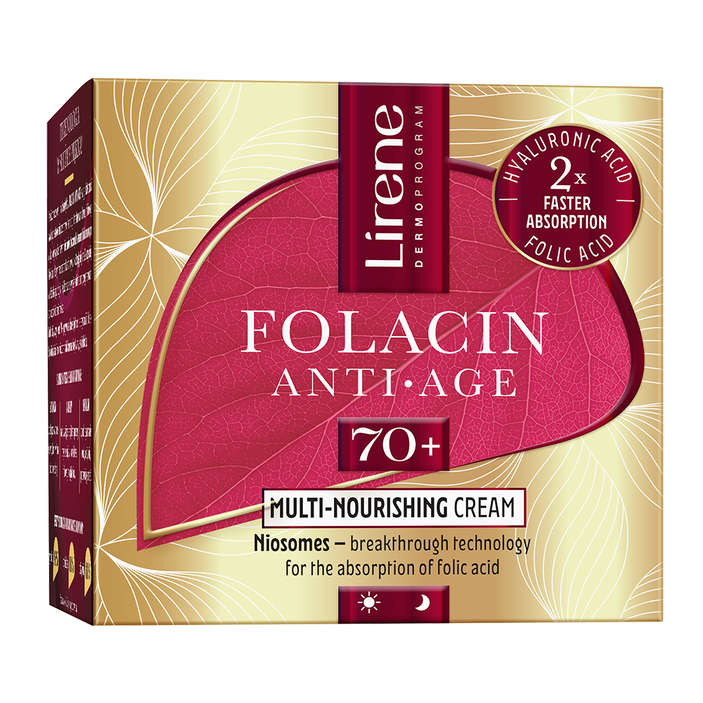 Crema anti-age cu efect intens nutritiv 70+ Folacin Anti Age, 50 ml, Lirene