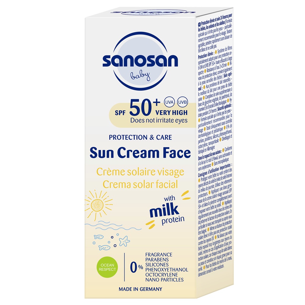 Crema de fata pentru copii cu protectie solara SPF50+, 30 ml, Sanosan