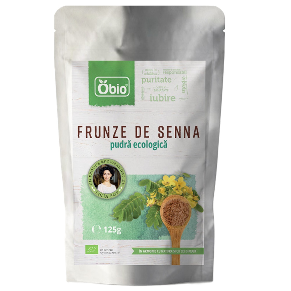 Frunze de Senna pudra ecologica, 125 g, Obio