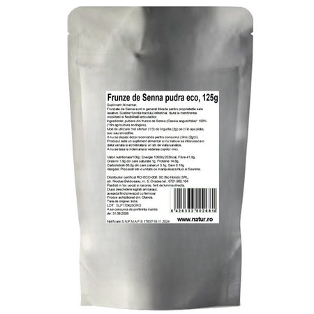Pudra din frunze de senna, 125 g, Obio 737146