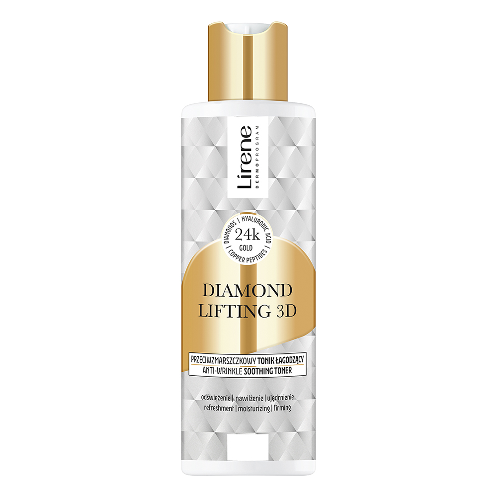 Toner facial cu efect de netezire Diamond Lifting 3D, 200 ml, Lirene
