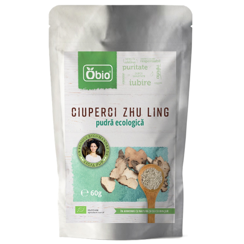 Ciuperci Zhu Ling pudra ecologica, 60 g, Obio