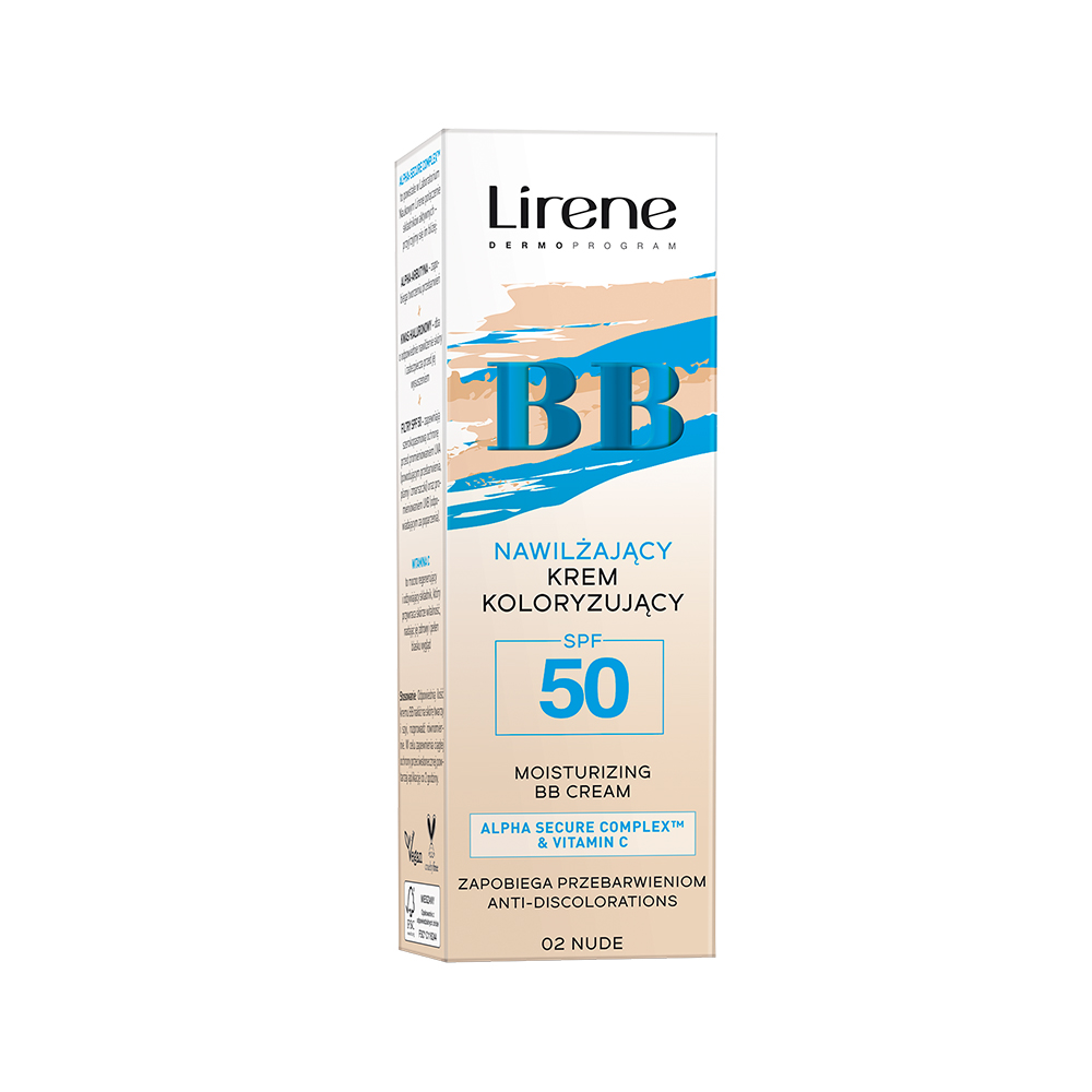 Crema BB hidratanta anti-depigmentare cu SPF50 02 Nude, 30 ml, Lirene