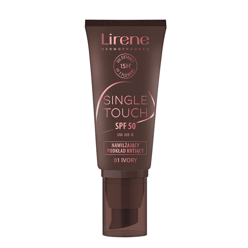 Fond de ten hidratant cu SPF50 01 Ivory Single Touch, 30 ml, Lirene
