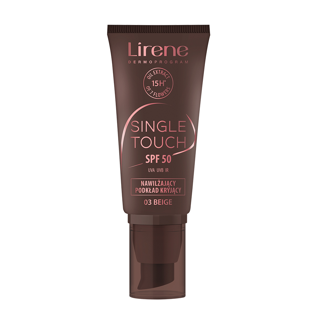 Fond de ten hidratant cu SPF50 03 Beige Single Touch, 30 ml, Lirene