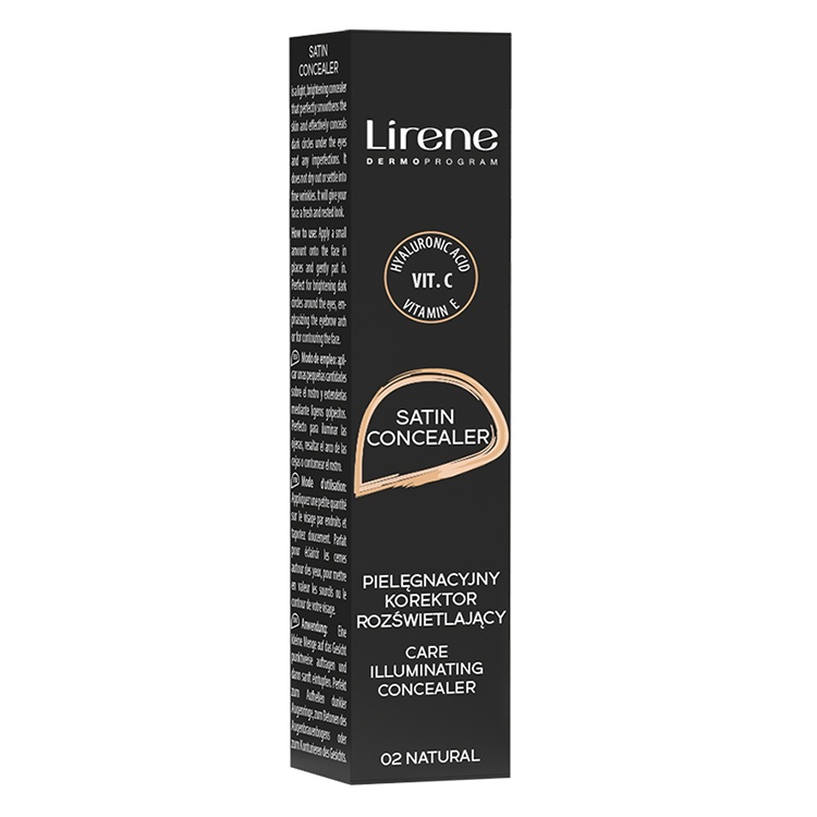 Fond de ten corector 02 Natural Satin Concealer, 10 ml, Lirene