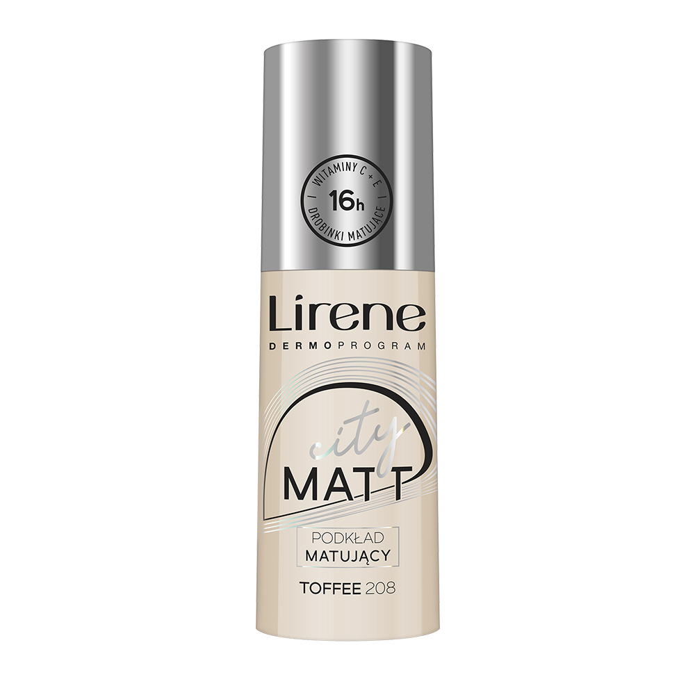 Fond de ten matifiant Toffee 208 City Matt, 30 ml, Lirene