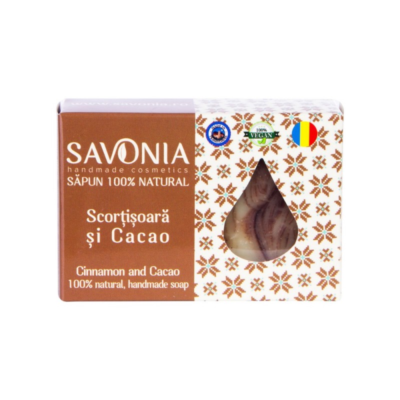 Sapun cu scortisoara si cacao, 90 g, Savonia