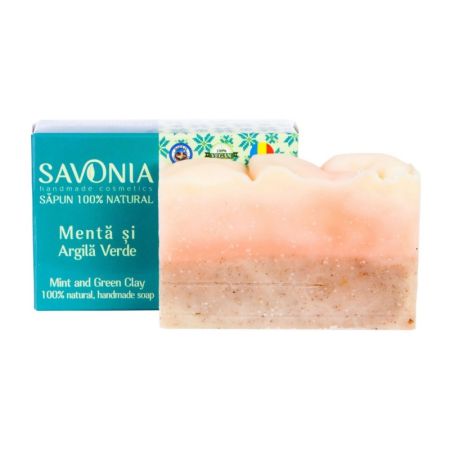 Sapun cu menta si argila verde, 90 g, Savonia 650369