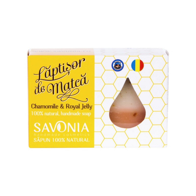 Sapun cu laptisor de matca si musetel, 90 g, Savonia