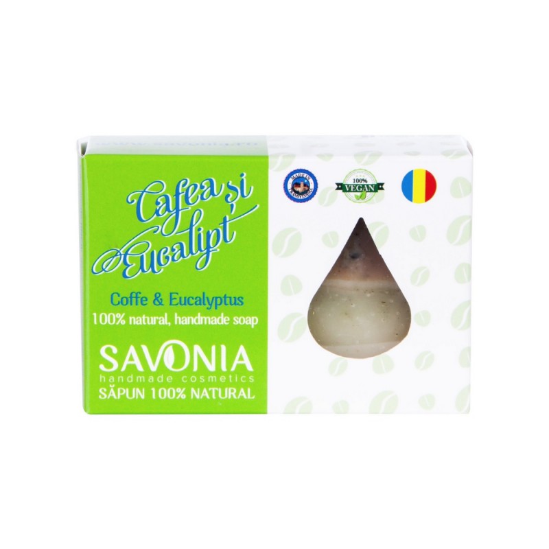 Sapun natural cu cafea si eucalipt, 90 g, Savonia