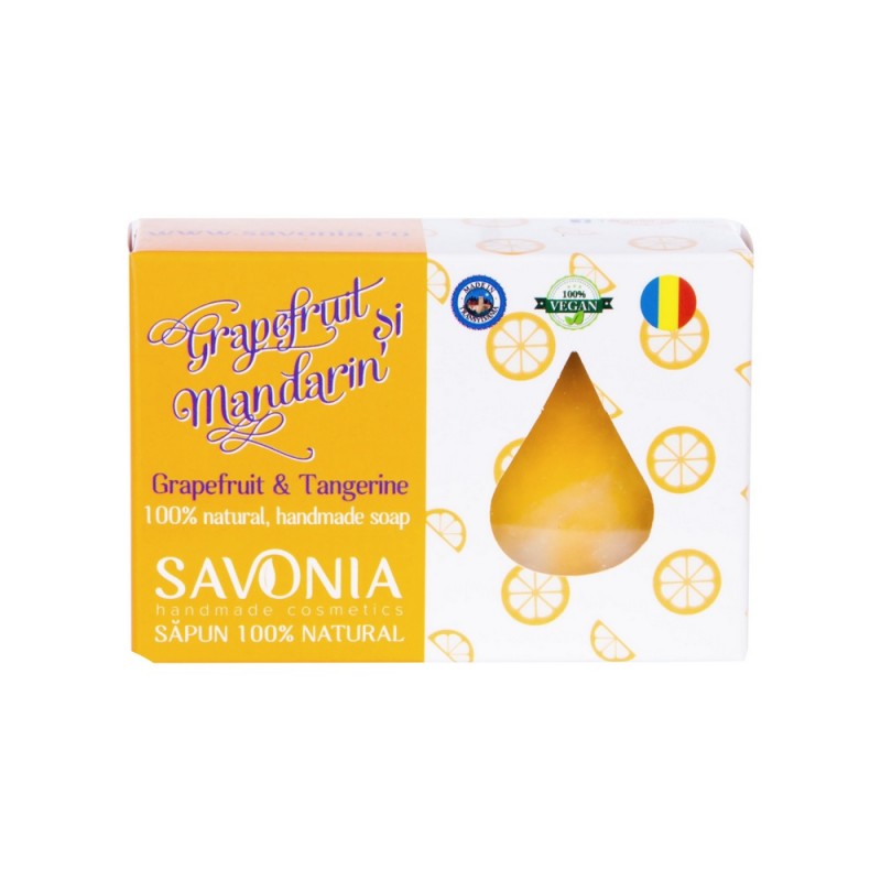 Sapun natural cu grapefruit si mandarin, 90 g, Savonia