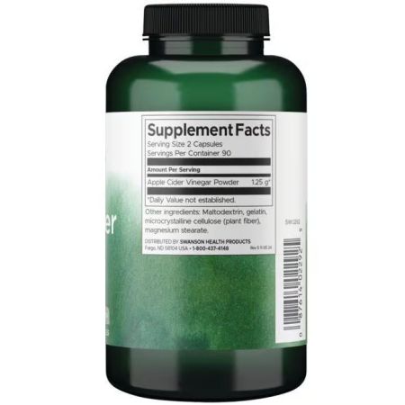 Apple cider vinegar, 180 capsule, Swanson 650441