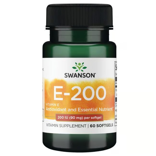 Vitamina E, 200IU, 60 capsule, Swanson