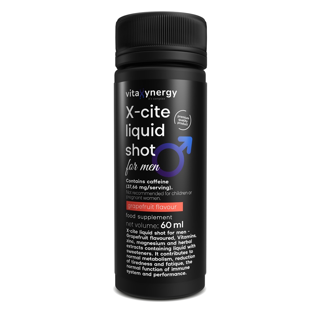 Shot energizant pentru barbati cu aroma de grapefruit, 60 ml, Vitaxynergy