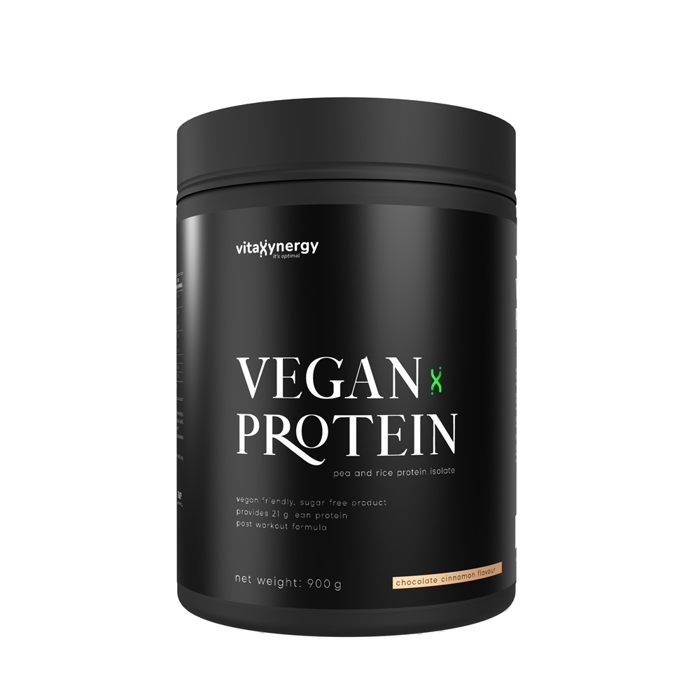 Proteina vegana cu aroma de ciocolata si scortisoara, 900 g, Vitaxynergy