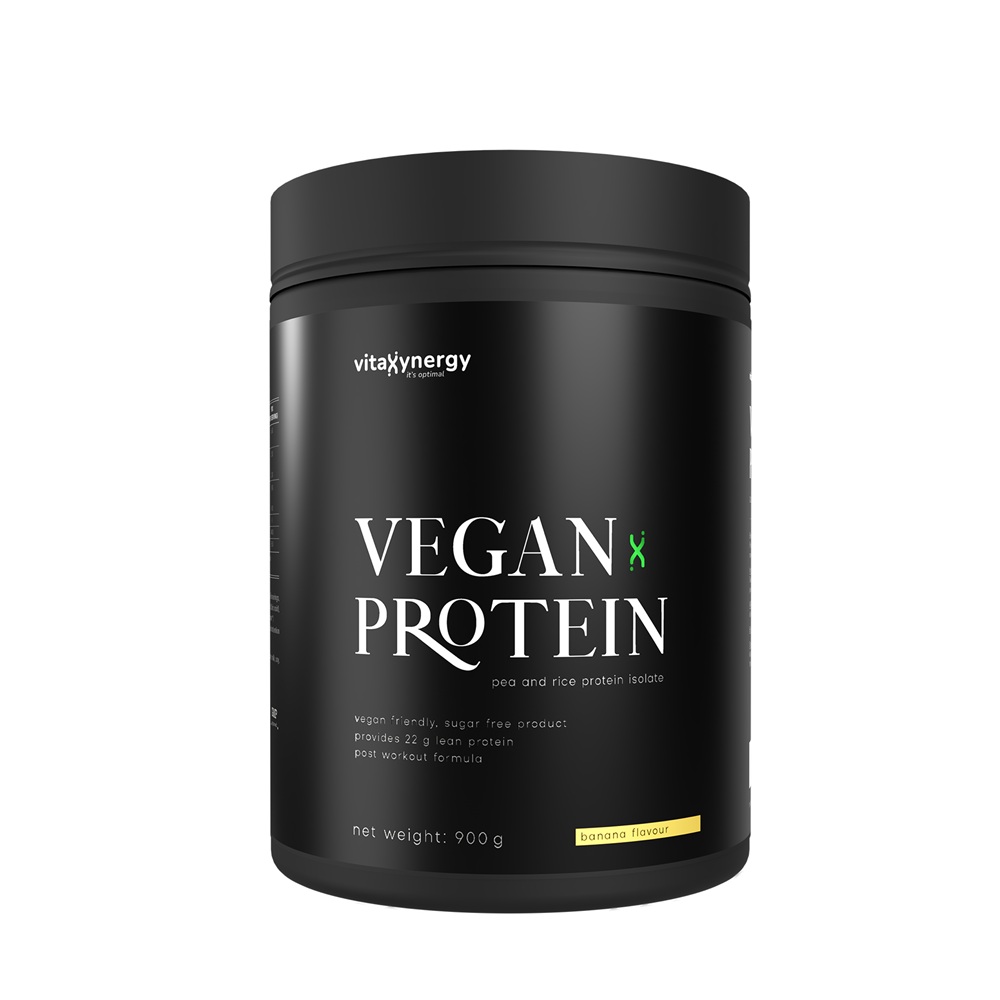 Proteina vegana cu aroma de banane, 900 g, Vitaxynergy