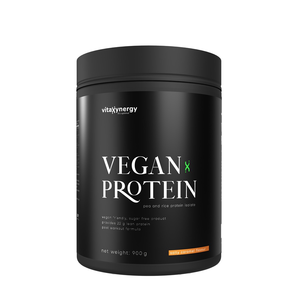 Proteina vegana cu aroma de caramel sarat, 900 g, Vitaxynergy