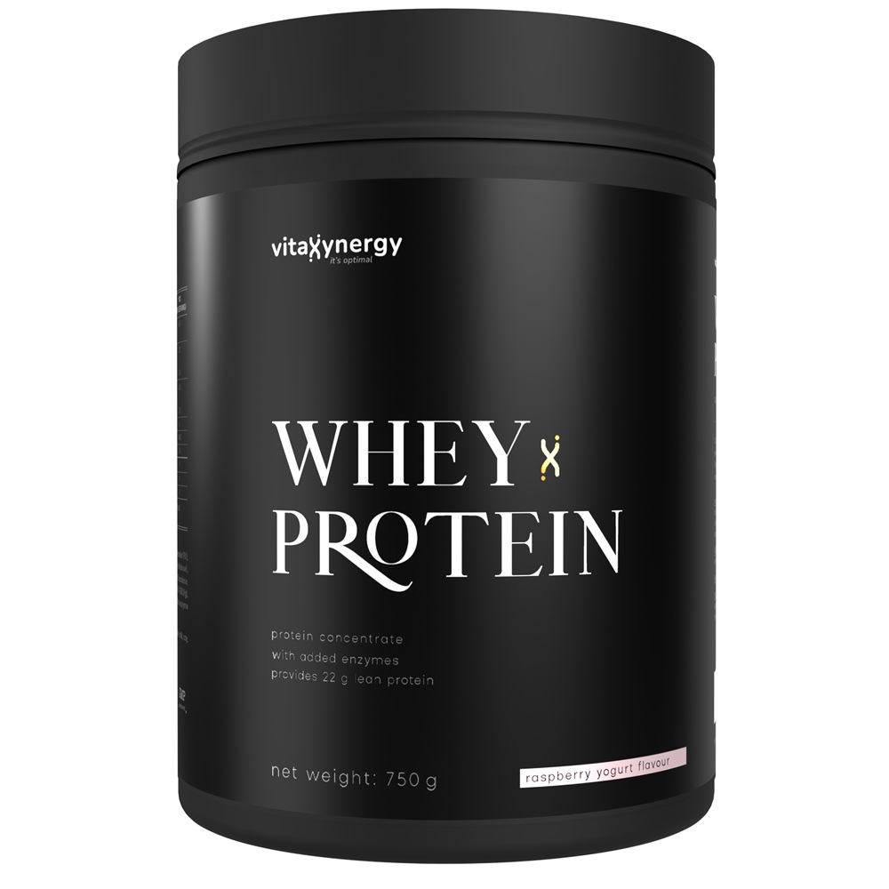 Proteina din zer cu aroma de zmeura si iaurt, 750 g, Vitaxynergy