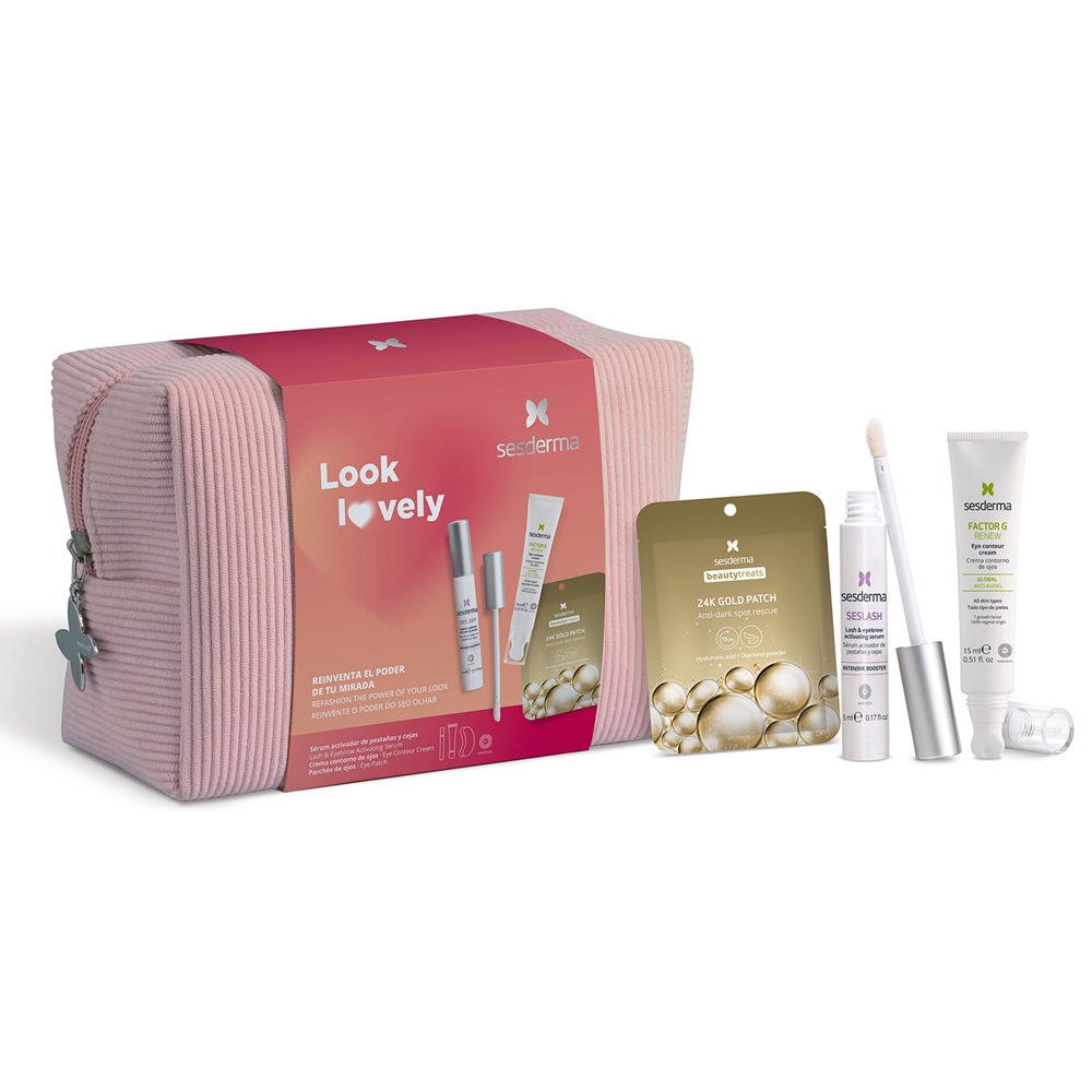 Pachet cu Ser Seslash 5 ml + Factor G Renew Contur Ochi 15 ml + Plasturi De Ochi Beauty Treats 24k Gold, Sesderma